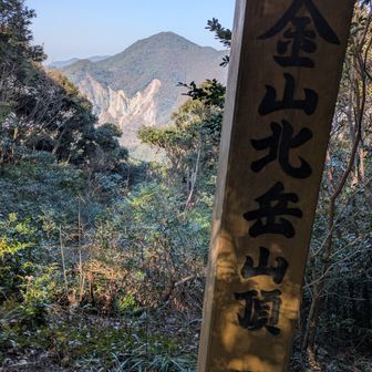 金山北まで来ました。　
登山口ですれ違った団体登山客が西の方で楽しく昼食中。