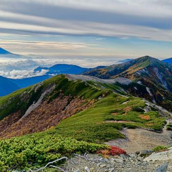 富士山を眺めながら至福の稜線歩き🎶
タマリマセンネ💕