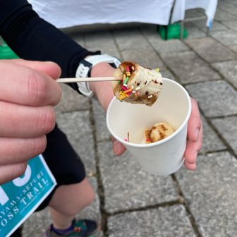  ここのチョコバナナが美味いんだ！🍌
他の大会のエイドのバナナもチョコバナナに
してくれたら良いのにな🤭💓