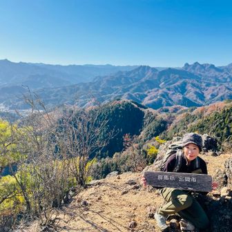 
山並みが美しいので、ゆっくりしたいところですが、鹿の角のオブジェを早く飾りたいので 長居せずに下山します(๑¯∇¯๑)