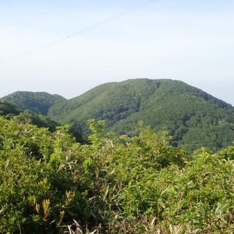 休憩を取った鉄塔からの左…井岸山。右…平家岳