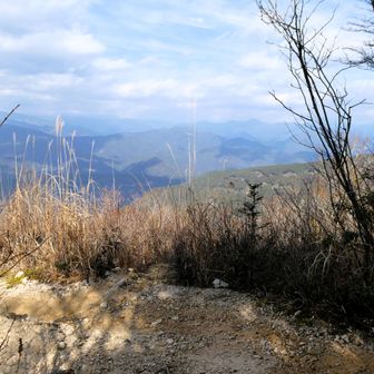 嶺北方面の山並み
雲が広がって眺望は今一つですが、登って来られた女性お二人は歓声を上げて感動されていました
香川からだという感じのいい美人のお二人、「お若くて羨ましい」って言うと、「え～っ、50歳ですよ」だって
思わず「嘘でしょう！？」と、お二人のお顔を見直すけど、どう見ても20代にしか見えなかった
（実際は50歳ではなくて、49歳だとの事でした）
お二人とも女優さんみたいな美人さん、目の保養をさせてもらいました
また高知の山に来て下さいね！