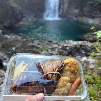 堂倉滝

ここでお弁当のちまきを1個食べまーす！