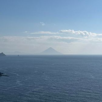 今日は霞がち🌫️だけど、開聞岳⛰️は良く見えます👀