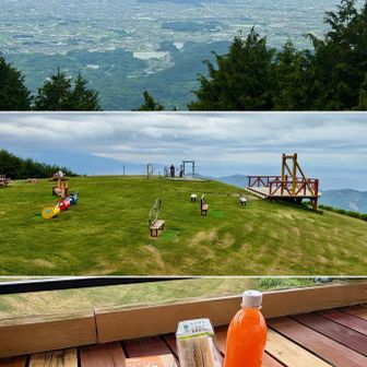 曇天20℃🧊閑散…涼風が吹き抜ける別天地👍。一気に汗が引いたわ😗。眺望を肴に遅い昼食☕️🥪でマッタリ過ごす