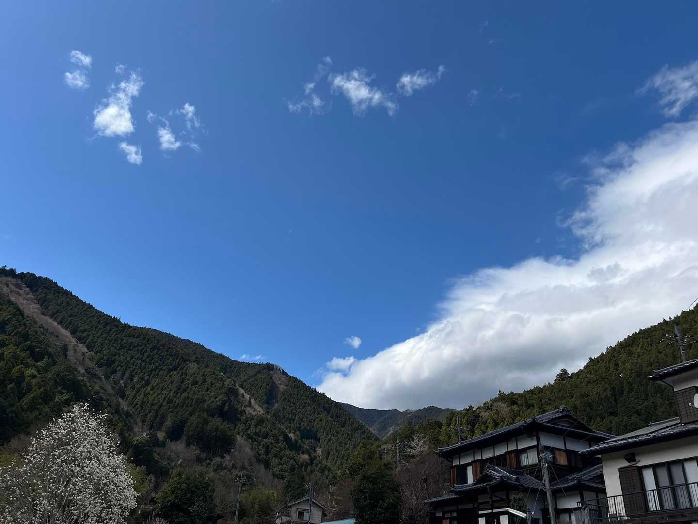 振り返ったら山の方には分厚い雲がかかっていたのでやっぱり早めに下山して正解だったかな