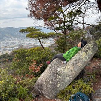 神田山頂から5分ほど歩くとソファ岩
今まで知らなかったんだけど、YAMAPの投稿で知った岩🤣
