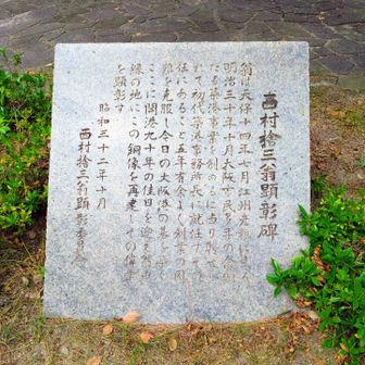 「西村捨三翁 顕彰碑」
と刻まれています🪦

「西村 捨三」翁は
第6代大阪府知事であると同時に、大阪港を築いた功労者だったそうです🥸