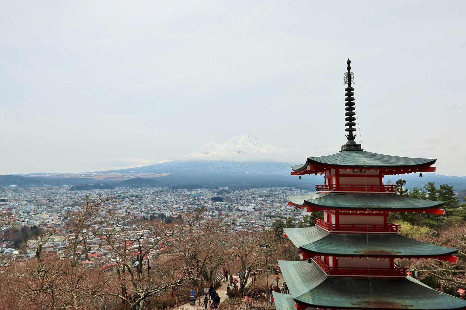 霞空、蕾桜、
それでも絵になる眺めです
ただ、富士山の輪郭が薄い😅