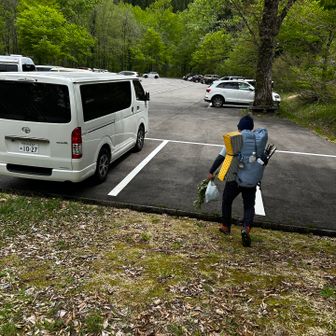 なが〜いロードを歩き駐車場まで戻ってきたよ
皆さんお疲れ様でした〜🏔️