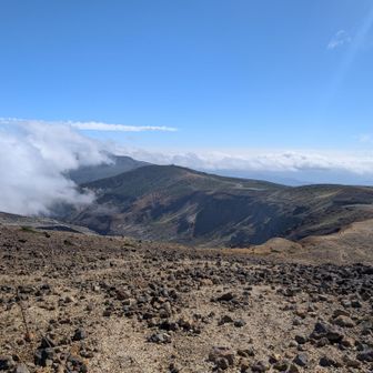 刈田岳への稜線
