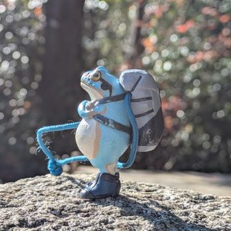 誕生山標柱に乗っけたmy🐸ｸﾝ
さあ、無事に帰りましょうか