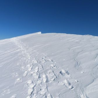 振り返ると、真っ白雪面と青空が綺麗です～😍