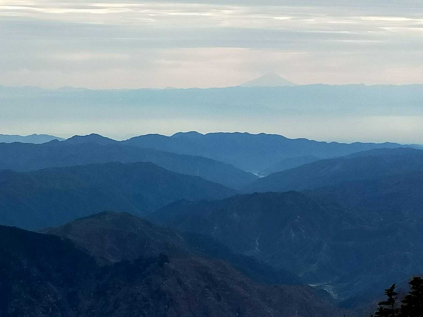 山頂より、富士山。