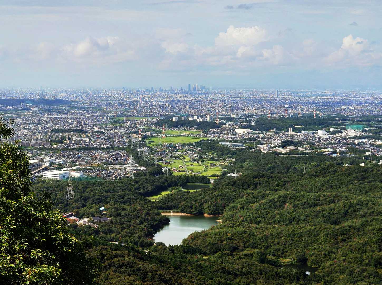 弥勒山山頂からの名古屋のビル群。