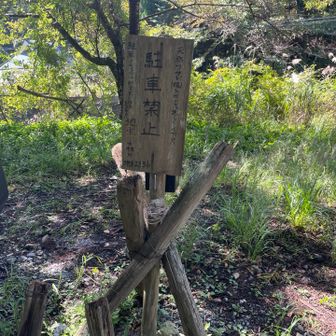 駐車場に戻ってきました。この裏に貯金箱のような料金箱があります。おつかれ山❗️じゃないです、今日は(^.^)