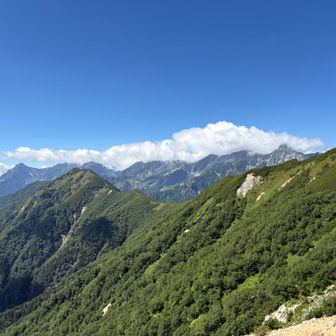 今日の目的地西岳とその後が槍、穂高
