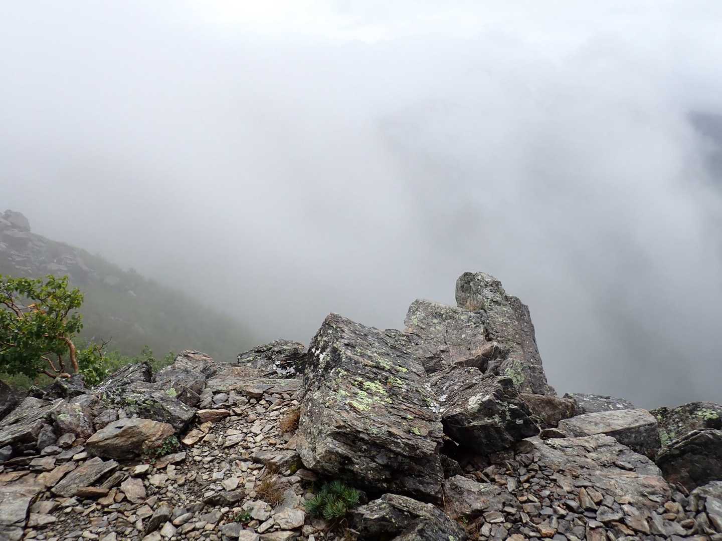 栗沢山山頂にある岩。南アルプス天然水CMで使われたらしい
