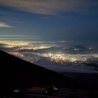 上手く撮れ無いけど夜景も綺麗。ただ寒過ぎて長い出来ない。