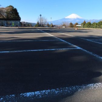 朝の、つぶらの公園駐車場の様子
平日なので余裕で駐車できました。ここの駐車場にはトイレもあります。