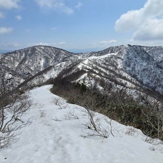 目の前右側に浄法寺山が見えます