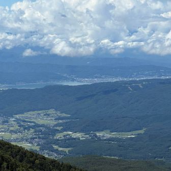 諏訪湖が見えます