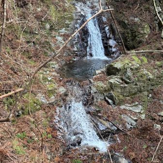 不動滝下の子滝孫滝(勝手名付け)にも殆ど氷は付いていません