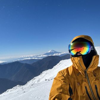山頂でワイと富士山