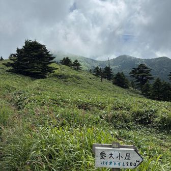 避難小屋。ちょっと寄ってみたかったけど帰りに余裕があればってことに。