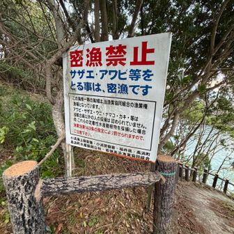 これ以外に［遊泳禁止］看板あります。
ちょっと可笑しくて吹き出しそうになった😊