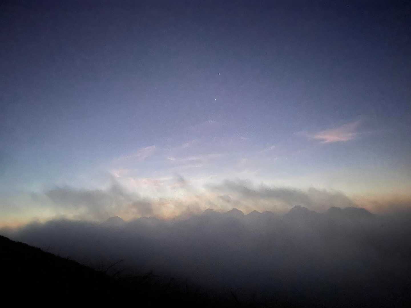 星はキレイだったけど、だんだんガスってきた💧
