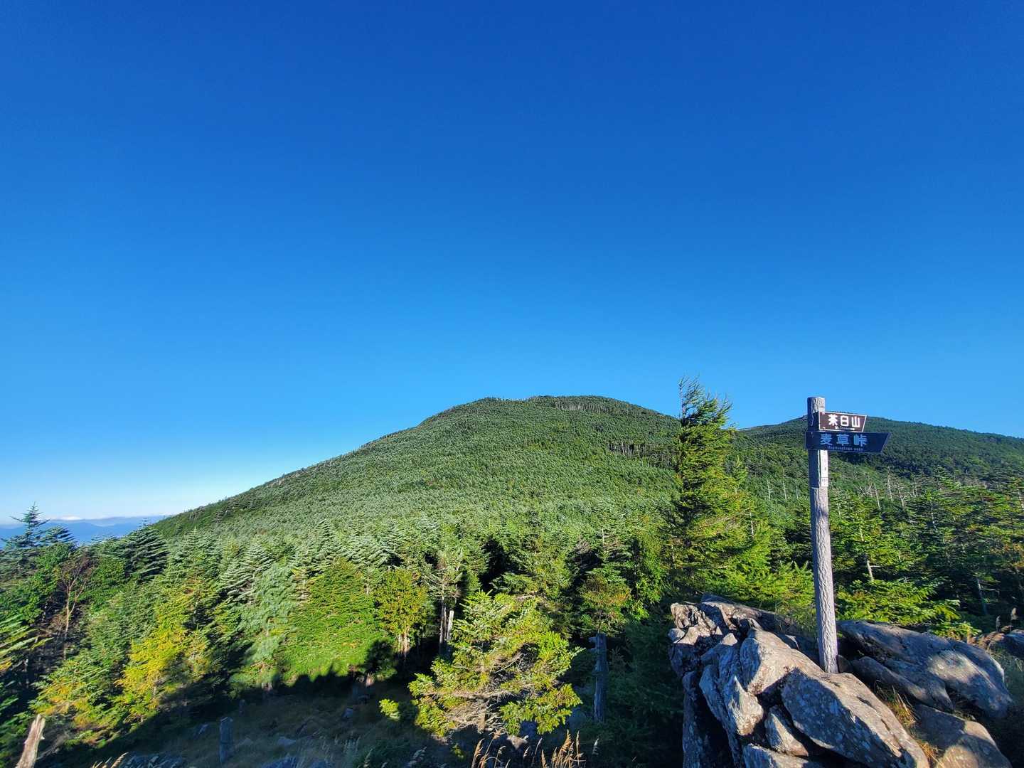 麦草峠-大石峠-中小場-茶臼山-縞枯山-雨池峠-山頂駅 周回コースの写真