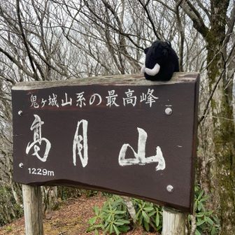 高月山山頂に到着‼️早速、マモさん登頂の儀