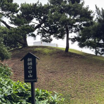 浜離宮内の何座か巡り浜離宮内最後の新樋の口山に到着