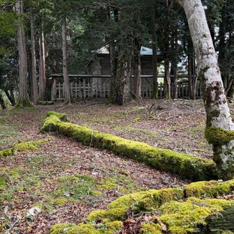 塀で囲まれている
