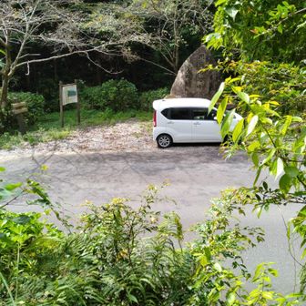 登山口前の道路脇の空地に駐車しました
