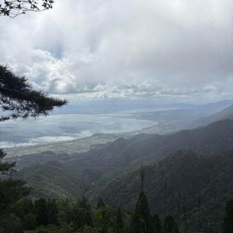 ピークハントしながらイン谷口へ下山、途中琵琶湖が見えた