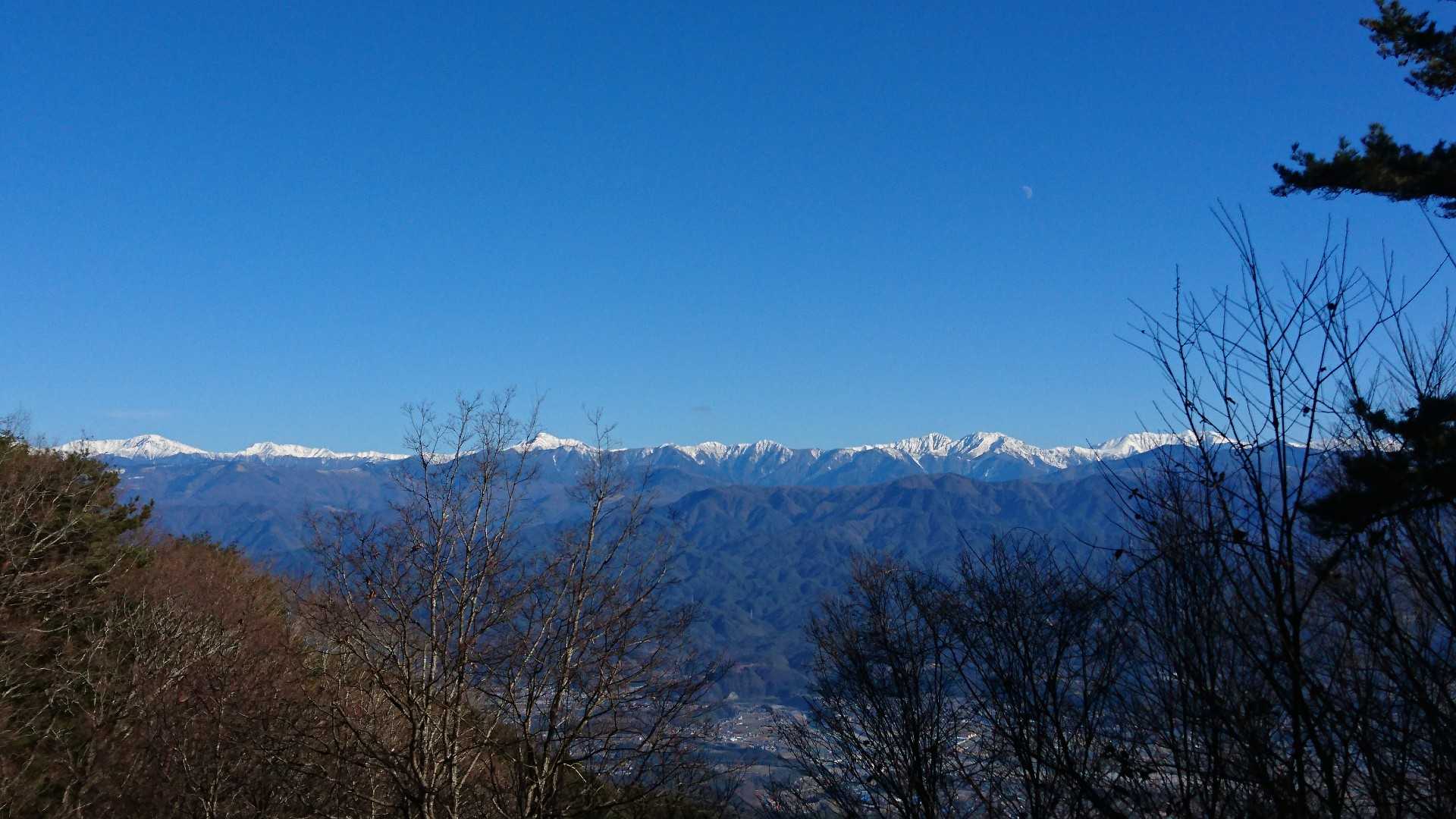 間ノ岳から赤石岳まで、かろうじて聖岳🎵キレイです(^^)