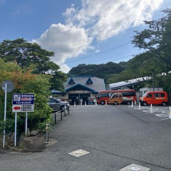 この写真左に案内あるケーブルカー乗り場の下の立体駐車場に駐めました。駐車料金は1日最大300円です