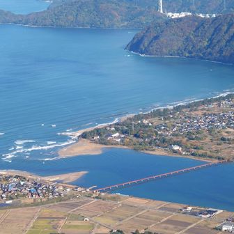 由良川＆鉄橋　若狭湾の海岸線か美しい😃
