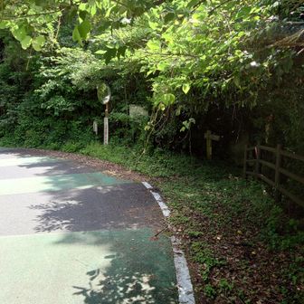 城山の登山口到着
あっという間の3.6Km（うそ😅）
途中、余程辛そうに見えたのか、自転車のお兄さんと作業中のおじさんに声を掛けられてしまいました。何だか嬉しくなって、調子が出て来ましたよ！😅