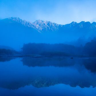 大正池と穂高連峰