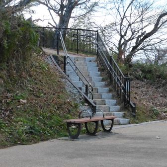 あの階段から登ってみましょう。