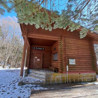 鷹ノ巣山避難小屋におじゃまして
お昼ごはん
小屋の中は２℃(*´-`)します。