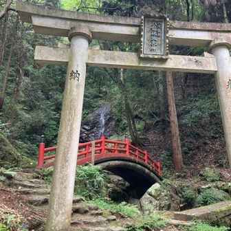 鳥居⛩️と虹ケ滝