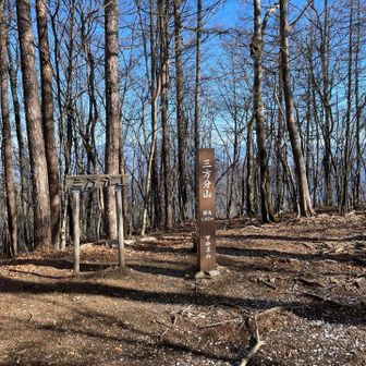 三方分山(1422m)
ピークは、山梨県の甲府市、身延町、富士河口湖町に キレイに分かれている
よくある三国山のようなものか
せっかくなんで、この先にある釈迦ヶ岳(芦川)まで脚をのばしてみよう🚶
