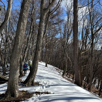木賊山まで行く予定でしたが
リーダーの判断で鉱石山で下山
頂上は風が出てきたので少し下った場所でご飯✨
