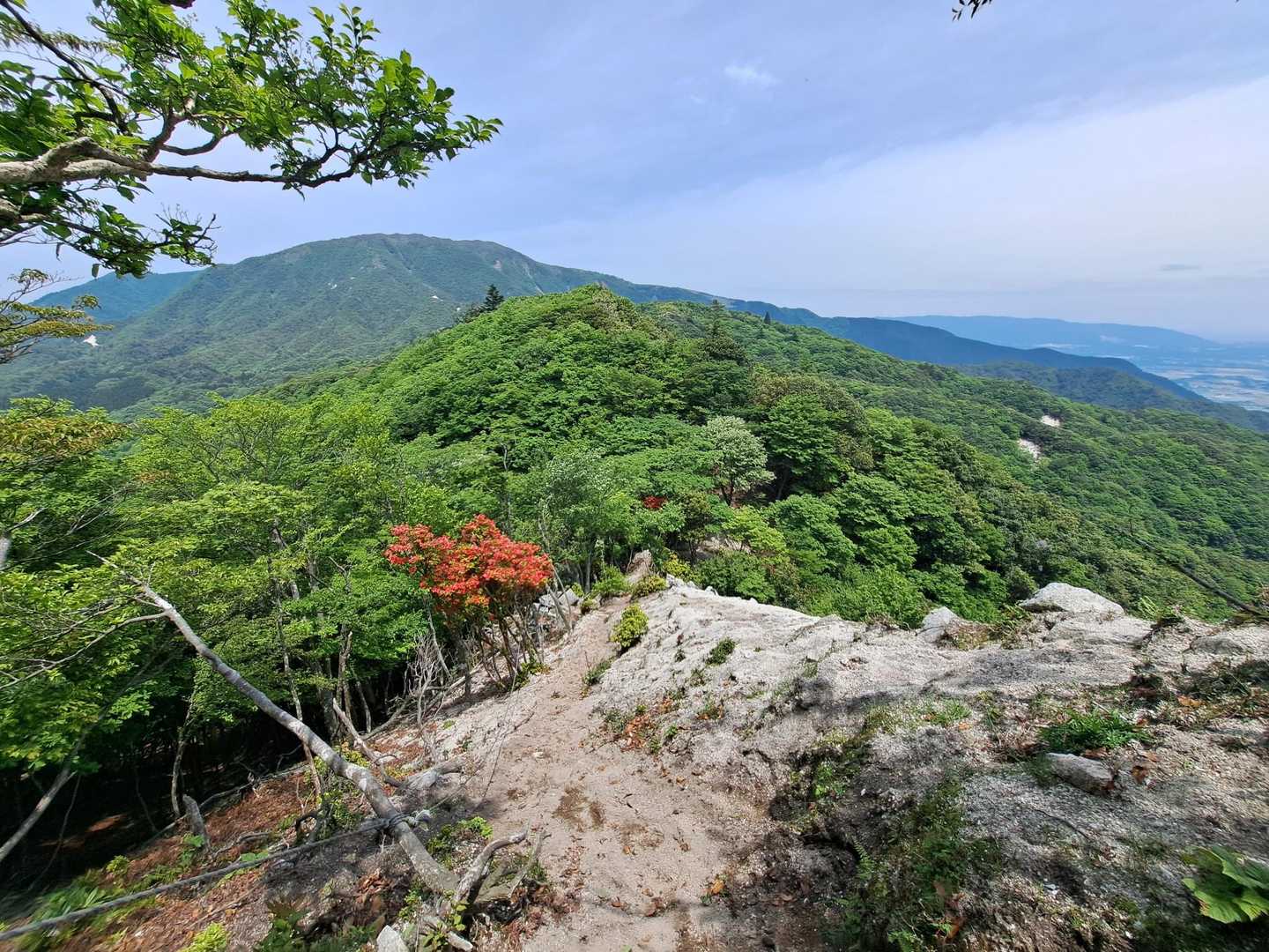 振り返り。登ってきた道と竜ヶ岳