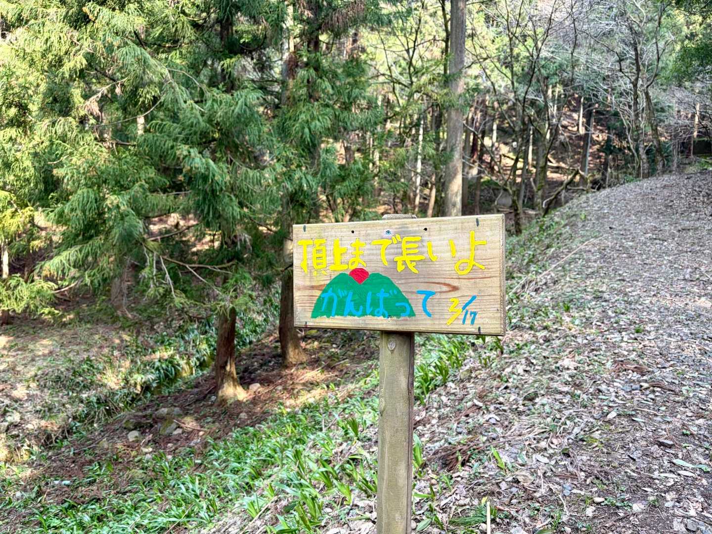 可愛い案内板が立っています。