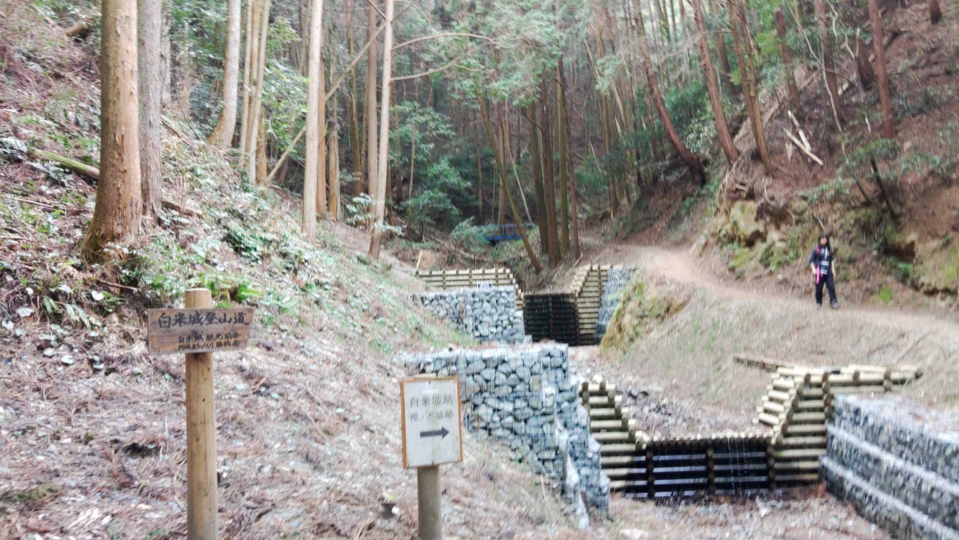 下りきると新作の堰堤